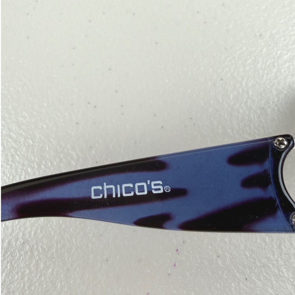 Chicos Amanda Sunglasses Blue Tortoise Oversized UV Protection NWT - Picture 4 of 7